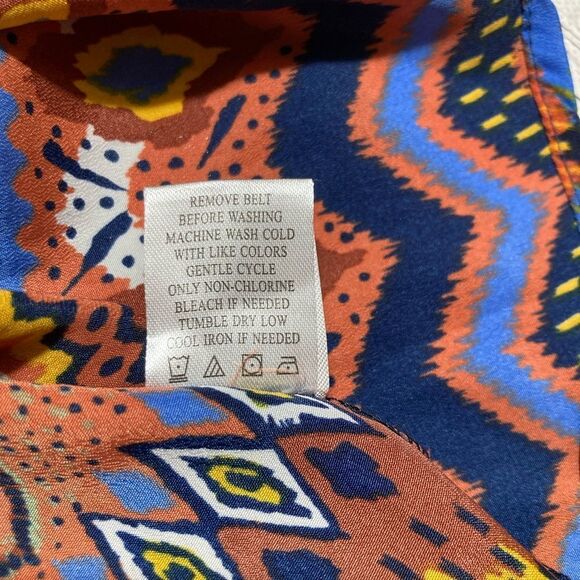 Almost Famous Aztec Print Dress Roll Up Sleeves size M - Picture 5 of 8